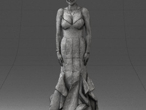 girl in black evening dress 0318 3d print ready 3D Print Model