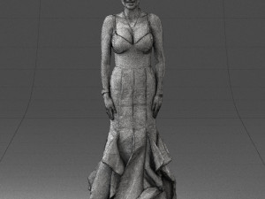 girl in black evening dress 0318 3d print ready 3D Print Model