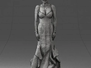 girl in black evening dress 0318 3d print ready 3D Print Model