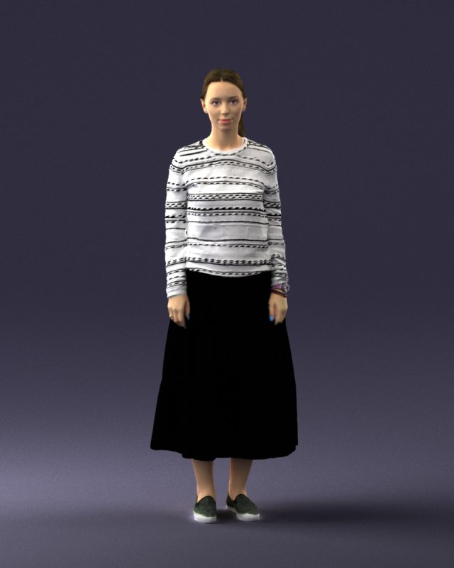 girl in simple clothes 0319 3D Model .c4d .max .obj .3ds .fbx .stl .blend 