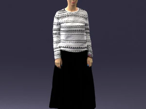 girl in simple clothes 0319 3D Model