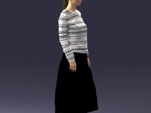 girl in simple clothes 0319 3D Model