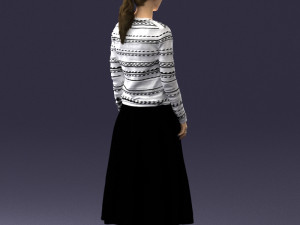 girl in simple clothes 0319 3D Model