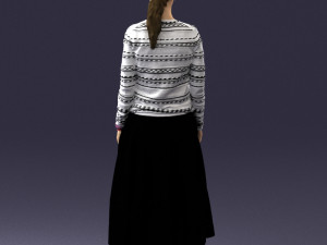 girl in simple clothes 0319 3D Model