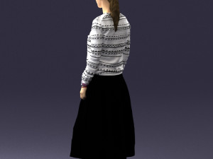 girl in simple clothes 0319 3D Model