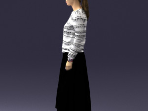 girl in simple clothes 0319 3D Model