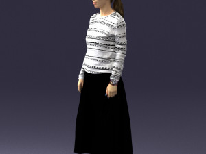 girl in simple clothes 0319 3D Model