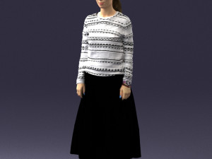 girl in simple clothes 0319 3D Model