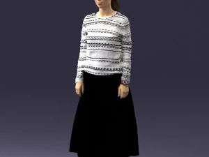 girl in simple clothes 0319 3D Model