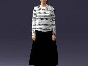 girl in simple clothes 0319 3D Model