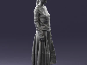 girl in simple clothes 0319 3D Model