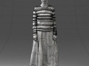 girl in simple clothes 0319 3D Model