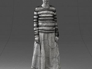 girl in simple clothes 0319 3D Model