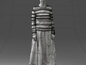 girl in simple clothes 0319 3D Model