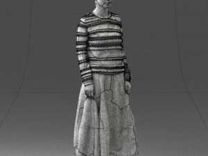 girl in simple clothes 0319 3D Model