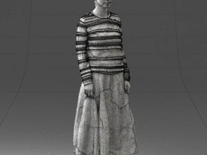 girl in simple clothes 0319 3D Model