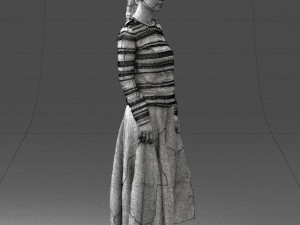 girl in simple clothes 0319 3D Model