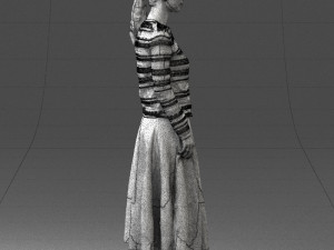 girl in simple clothes 0319 3D Model
