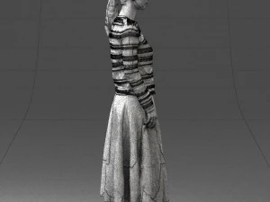 girl in simple clothes 0319 3D Model