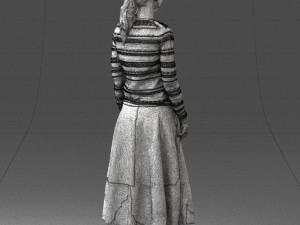 girl in simple clothes 0319 3D Model