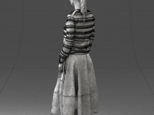 girl in simple clothes 0319 3D Model