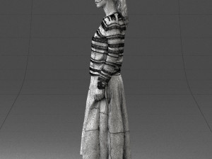 girl in simple clothes 0319 3D Model