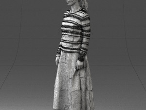 girl in simple clothes 0319 3D Model