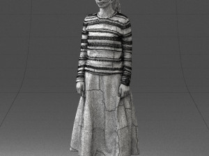 girl in simple clothes 0319 3D Model