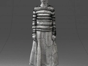 girl in simple clothes 0319 3D Model
