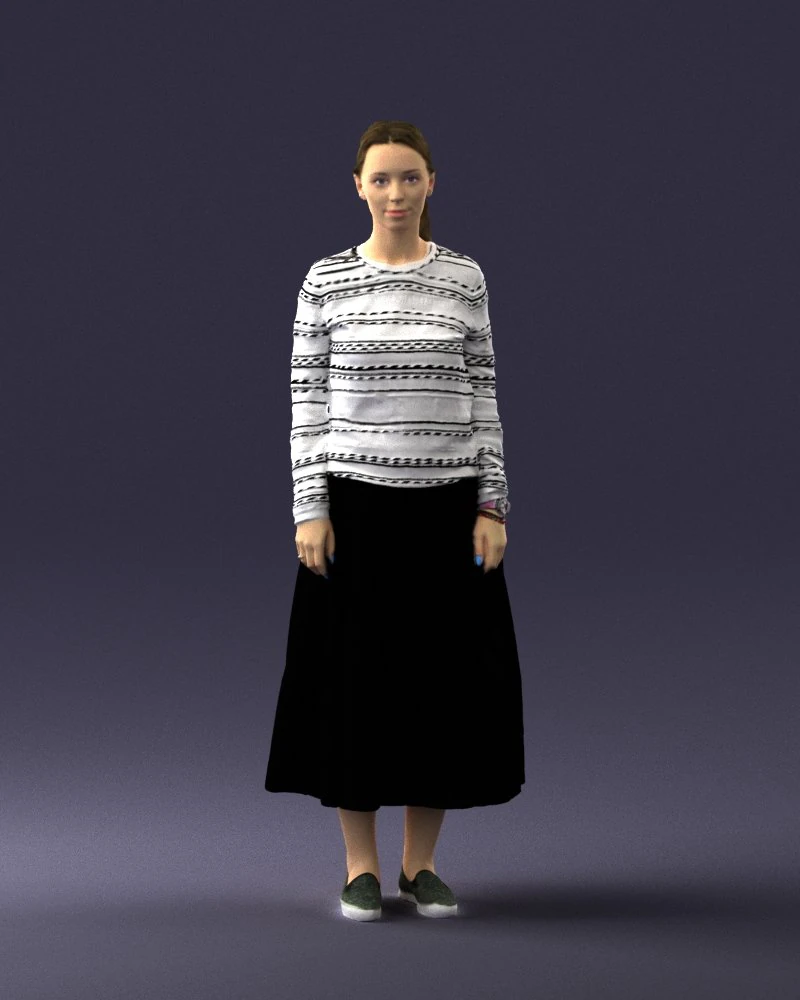 girl in simple clothes 0319 3d print ready 3D Print Model .c4d .max .obj .3ds .fbx .stl .blend 