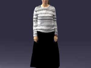 ragazza in abiti semplici 0319 stampa 3d pronta Modello di stampa 3D