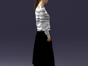 girl in simple clothes 0319 3d print ready 3D Print Model