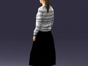 girl in simple clothes 0319 3d print ready 3D Print Model