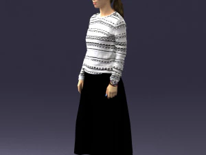 girl in simple clothes 0319 3d print ready 3D Print Model