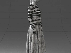 girl in simple clothes 0319 3d print ready 3D Print Model