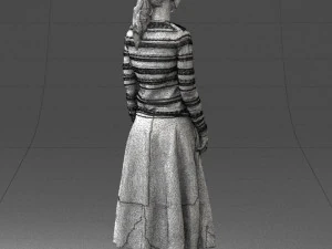 girl in simple clothes 0319 3d print ready 3D Print Model