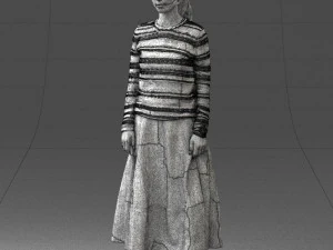 girl in simple clothes 0319 3d print ready 3D Print Model