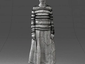 girl in simple clothes 0319 3d print ready 3D Print Model