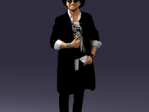man in black raincoat and hat 0320 3d print ready 3D Print Model