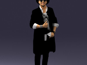 man in black raincoat and hat 0320 3d print ready 3D Print Model