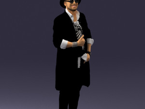 man in black raincoat and hat 0320 3d print ready 3D Print Model