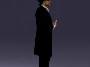 man in black raincoat and hat 0320 3d print ready 3D Print Model