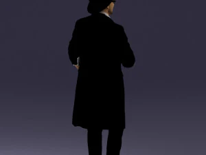 man in black raincoat and hat 0320 3d print ready 3D Print Model