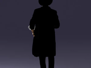 man in black raincoat and hat 0320 3d print ready 3D Print Model