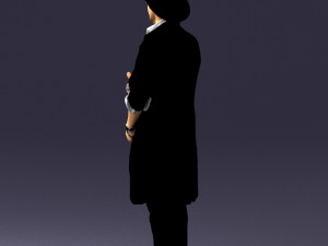 man in black raincoat and hat 0320 3d print ready 3D Print Model