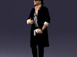 man in black raincoat and hat 0320 3d print ready 3D Print Model