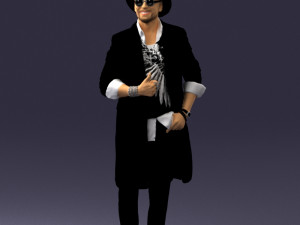 man in black raincoat and hat 0320 3d print ready 3D Print Model