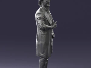 man in black raincoat and hat 0320 3d print ready 3D Print Model