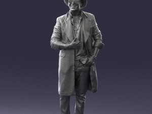 man in black raincoat and hat 0320 3d print ready 3D Print Model