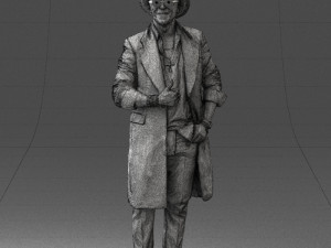 man in black raincoat and hat 0320 3d print ready 3D Print Model